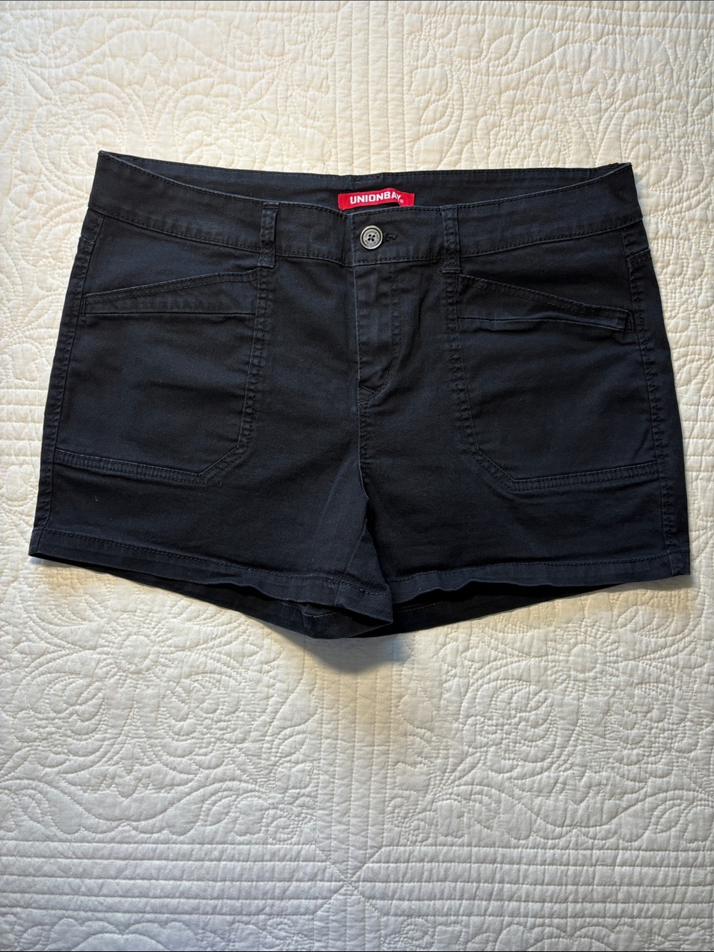 UNIONBAY Black Women's Jean Shorts - Front Pocket Style